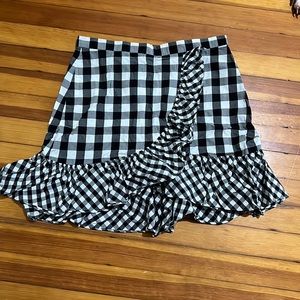 J. Crew gingham ruffle mini skirt size 10